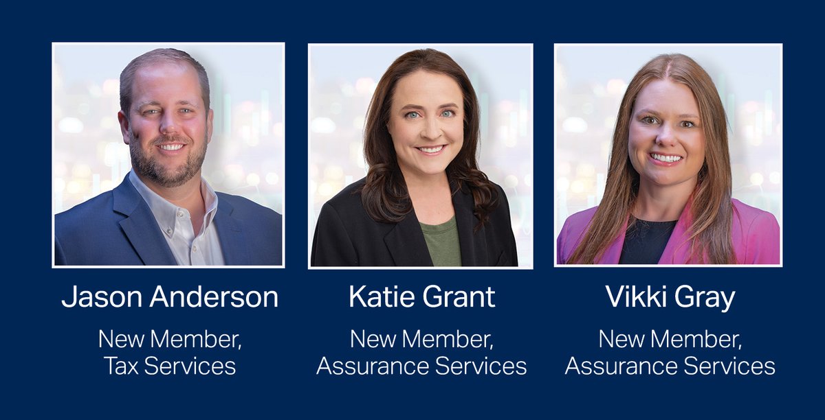 We're thrilled to announce the appointment of three new members at KraftCPAs - Jason Anderson, Katie Grant, and Vikki Gray. Congratulations to our new members! Learn more here: bit.ly/4ecugRv #NewMembers #Promotion #Congratulations