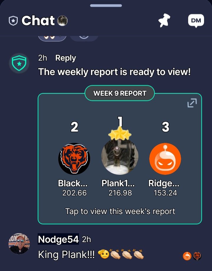Pound4Pound54's tweet photo. Congratulations to @IamPlank1920 for manifesting the highest score in our Sleepers League in week 9!👏🏻👏🏻👏🏻🍻 #KingofTheWeek👑 #WereNotWorthy 👀🔥🔥🔥🐻⬇️ https://t.co/seoLdU2VSn