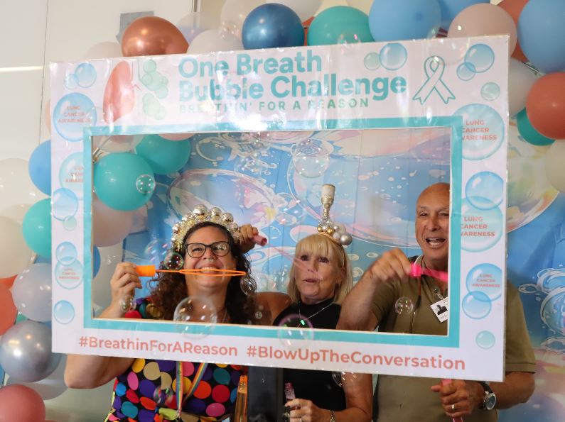 November is Lung Cancer Awareness Month, cancer survivors and providers came together to kick off the One Breath Bubble Challenge (onebreathbubblechallenge.org)

Take the challenge blowing your own bubble and repost
#onebreathbubblechallenge #Breathinforareason #Blowuptheconversation