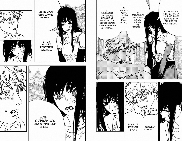 La__Page's tweet photo. Chainsaw man Chap 182: 
#chainsawman182 

Que dire... Il y a tout ce que j'ai demandé dans ce chapitre. 

Il est incroyable mais pas uniquement pour sa page finale. La petite discussion de Denji et Asa... Une Asa qui tente d'enseigner à denji que la vie mérite d'être vécu et https://t.co/lPpkwWsm33