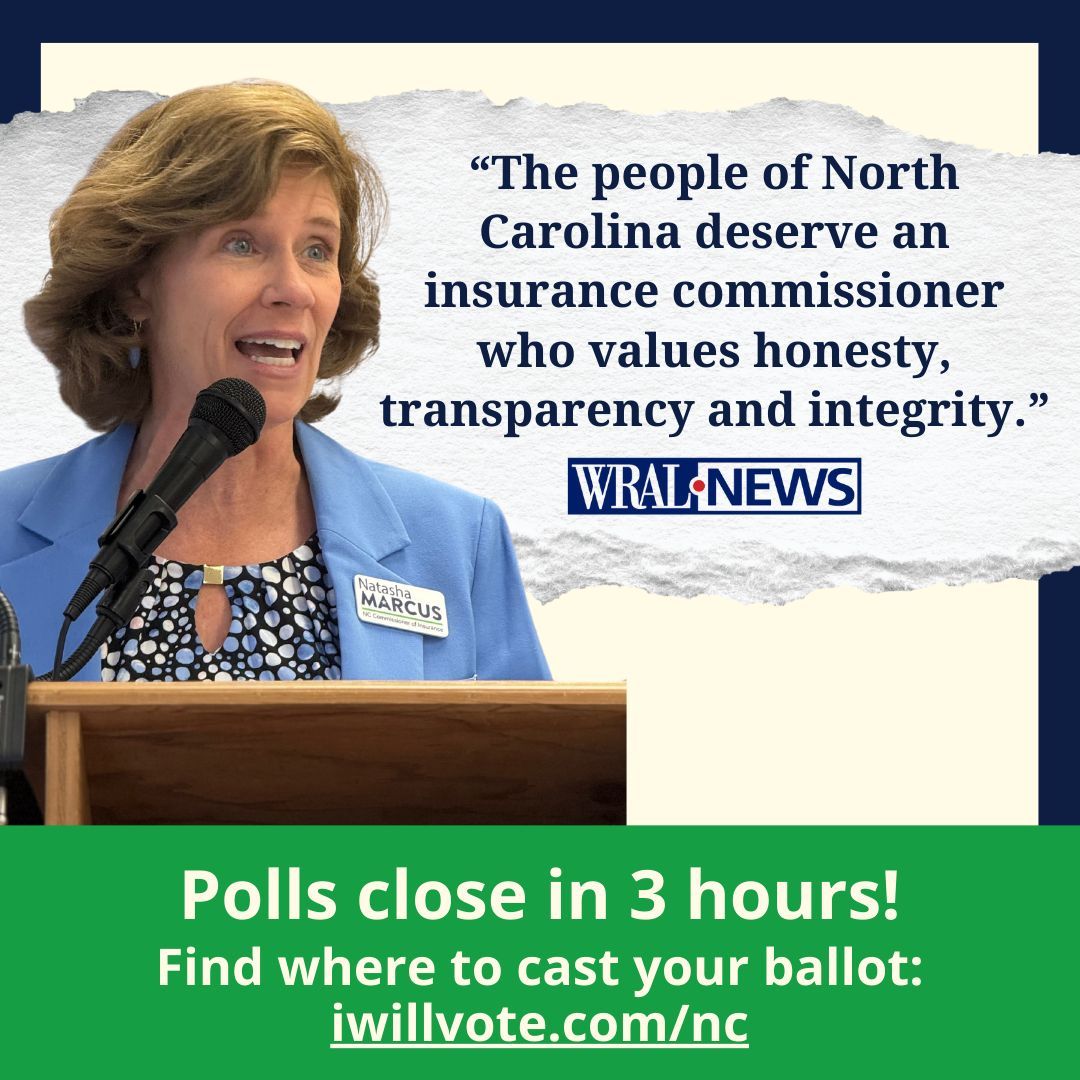 Values matter. Honesty, transparency, integrity—that's what I promise to bring to this office. Polls close in just 3 hours—make sure to get in line before 7:30pm and cast your vote! 

iwillvote.com/nc #ncpol