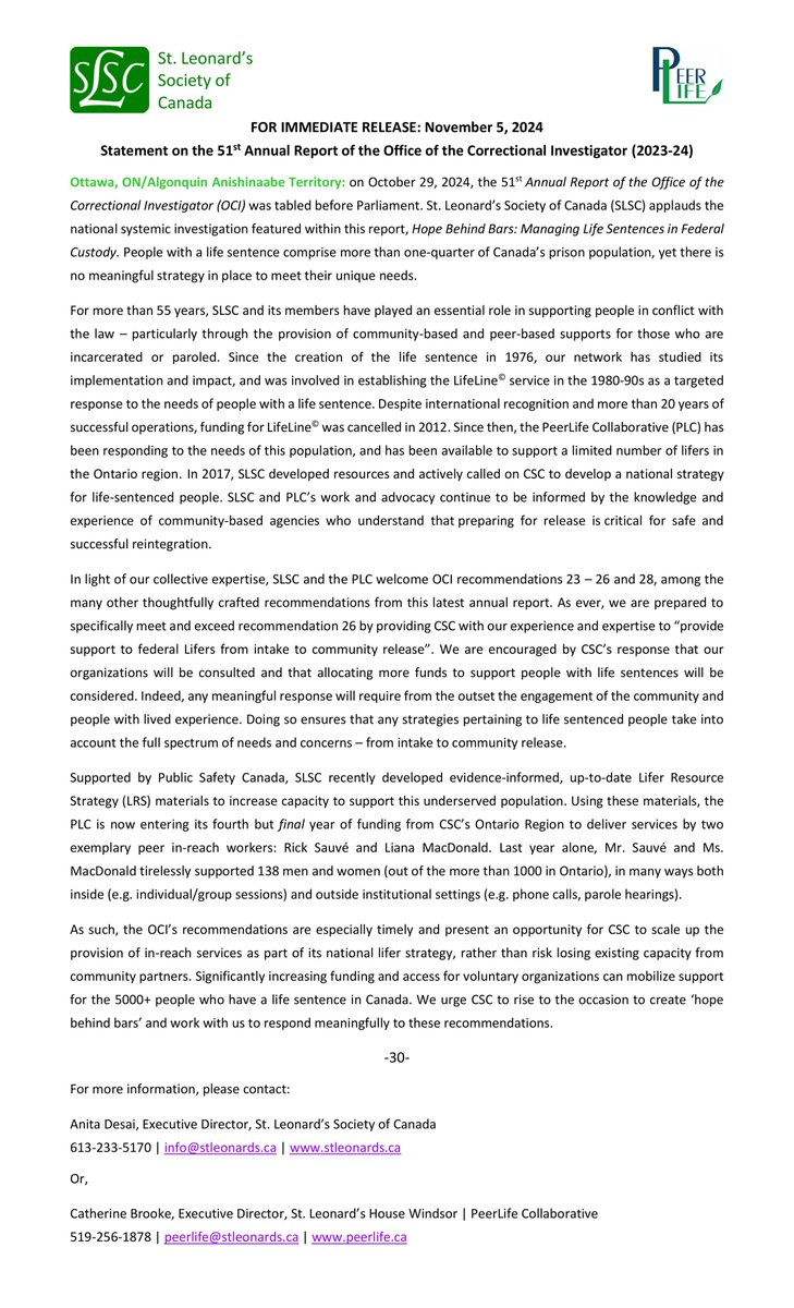 St Leonard's Society of Canada tweet media