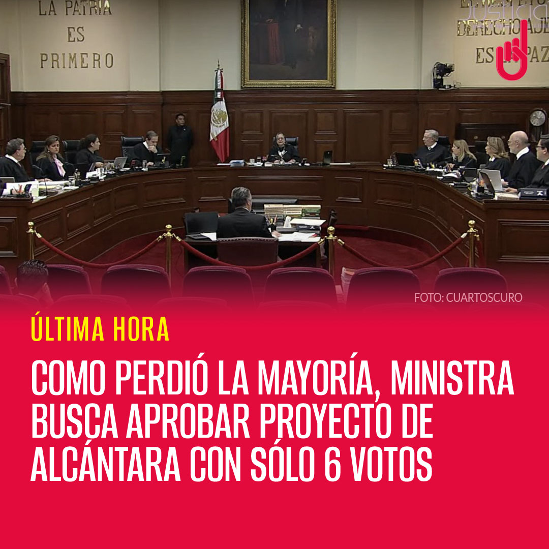 SinEmbargoMX's tweet photo. #Urgente ¬ La Ministra presidenta, Norma Piña Hernández, llamó a un receso por 45 minutos para cambiar la votación de ocho a seis integrantes de la Sala Superior para que el proyecto del Ministro Juan Luis González Alcántara Carrancá sea avalado  https://t.co/NZvVPVjn6v https://t.co/b6pF9nYyiZ