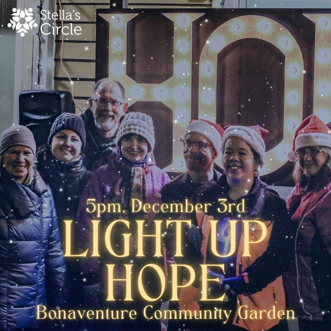 StellasCircle's tweet photo. ✨ Remember the magic of #LightUpHope? ✨ It's been 5 long years, but we're back IN PERSON to celebrate 🎉

Join us on #GivingTuesday, Dec 3 at the Bonaventure Community Garden for an evening of community, hope, and heartwarming fun. Just 4️⃣ weeks to go! https://t.co/YCTCm4AdJG