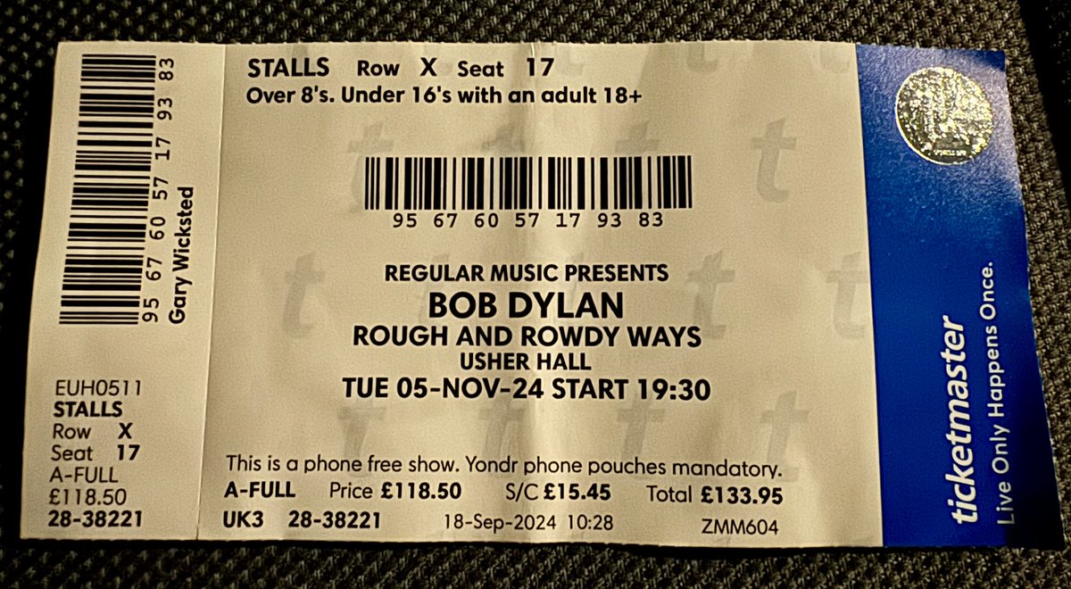 Worth every single penny!! #bobdylan #usherhall