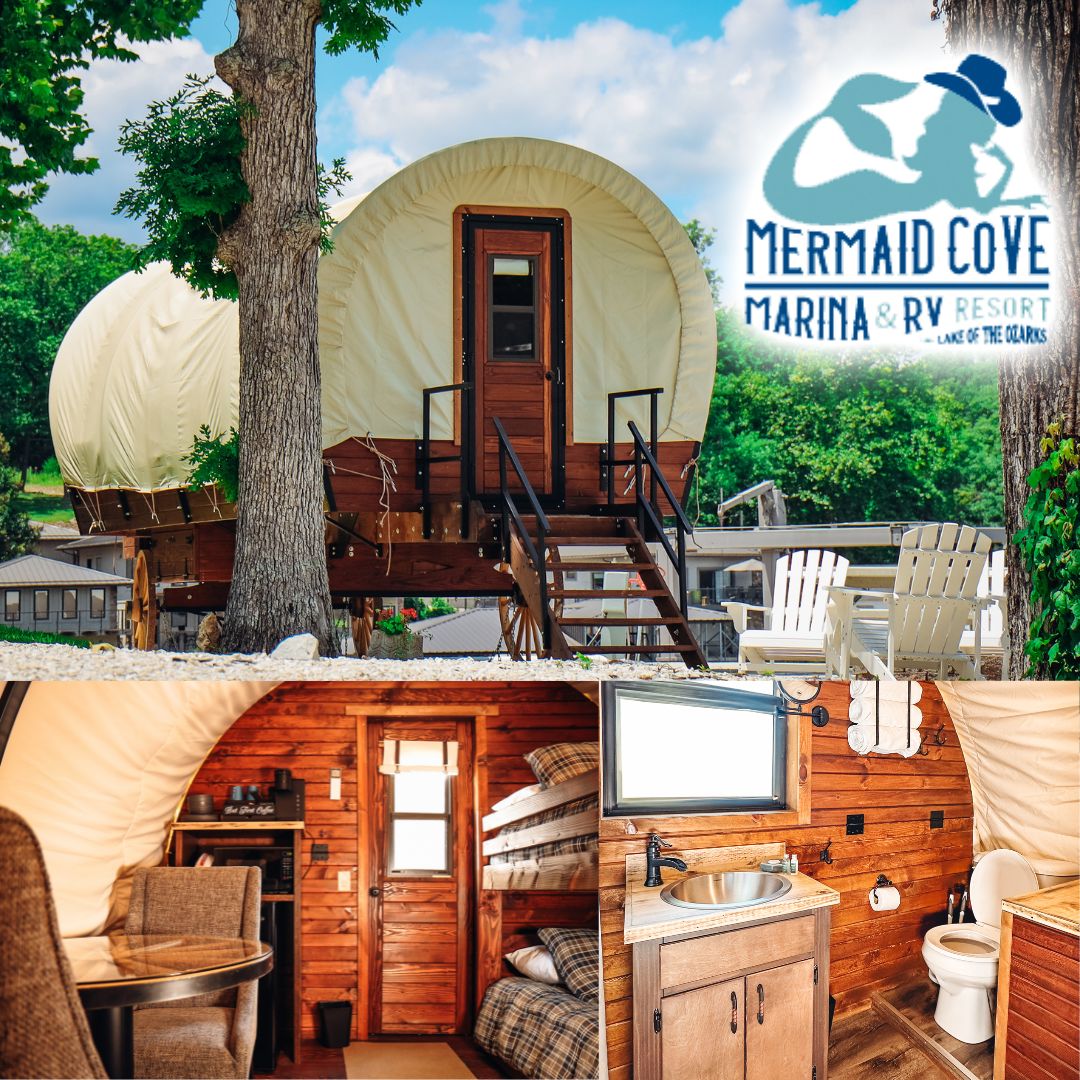MermaidCoveLOTO's tweet photo. Yearning for a unique adventure?🤗
Spend a few nights "Glamping" in our large, luxurious, fully furnished covered wagon!🤩 All your friends will be so jealous!

#Adventure #Glamping #LakeOfTheOzarks https://t.co/nAH4o2BwCy