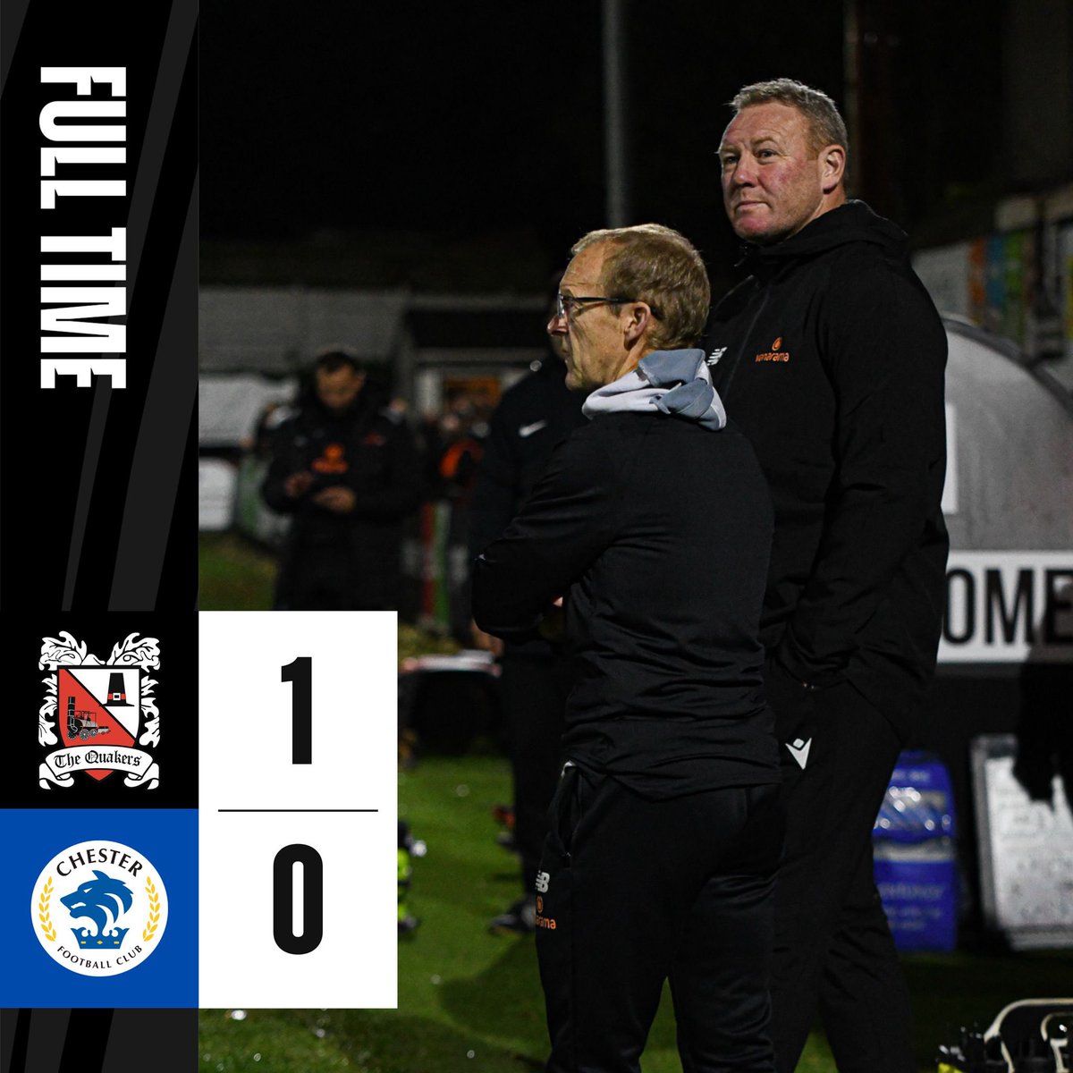 Official_Darlo's tweet photo. ⏰ 𝗙𝗨𝗟𝗟 𝗧𝗜𝗠𝗘
Get in there lads! A fine performance picks up all three points. Thanks for your support this evening!
#WeAreDarlo⚫️⚪️ https://t.co/Z3nJ3urLHM