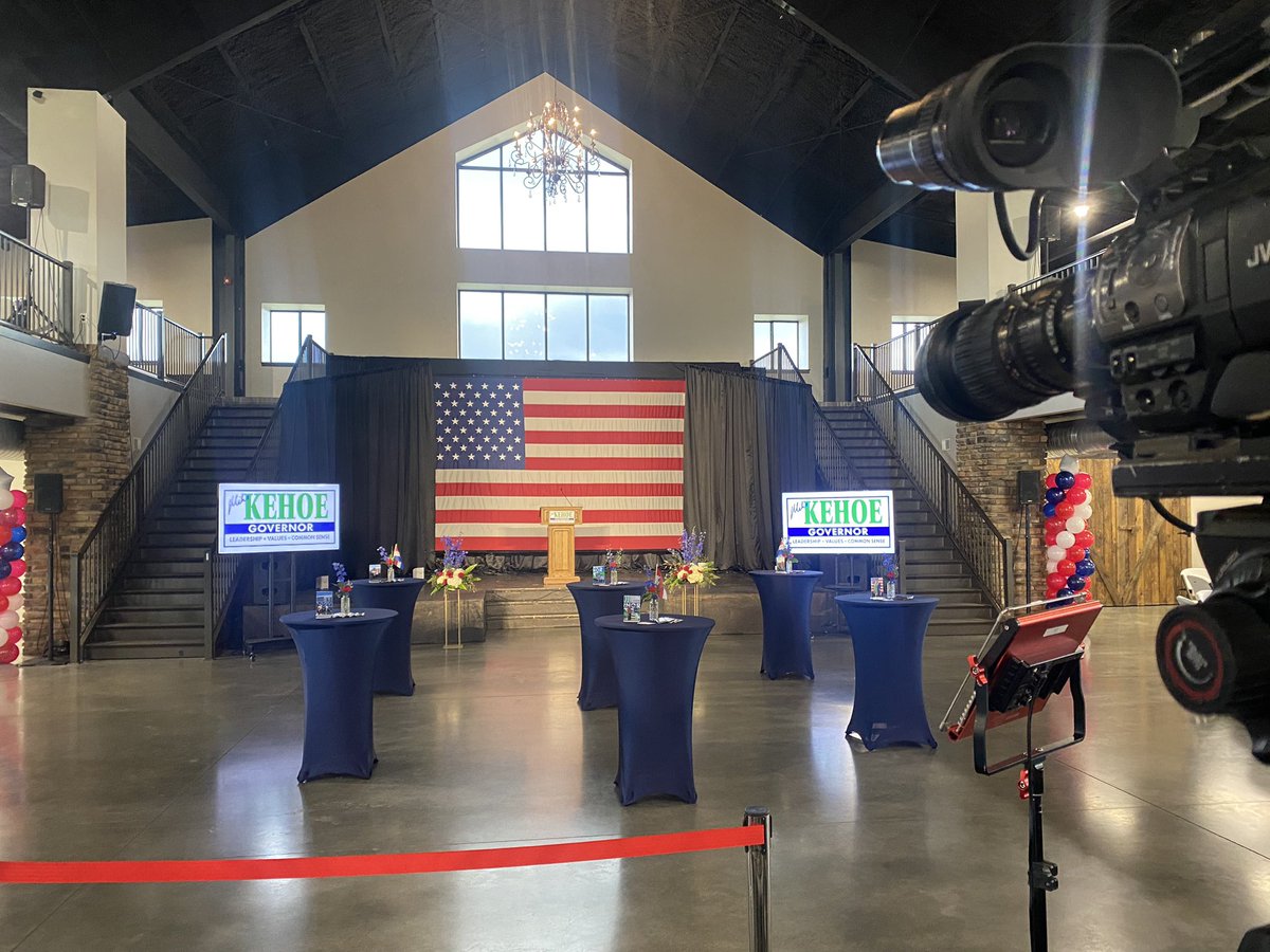 modoyle98's tweet photo. Happy Election Day, Missouri!🗳️

We’re set up at the watch party for Republican governor candidate @MikeLKehoe in Jefferson City. Guests are expected to start arriving around 7.

Make sure to stay tuned to @ABC17News throughout the night for all of your election coverage! https://t.co/b1h7aBI2hB
