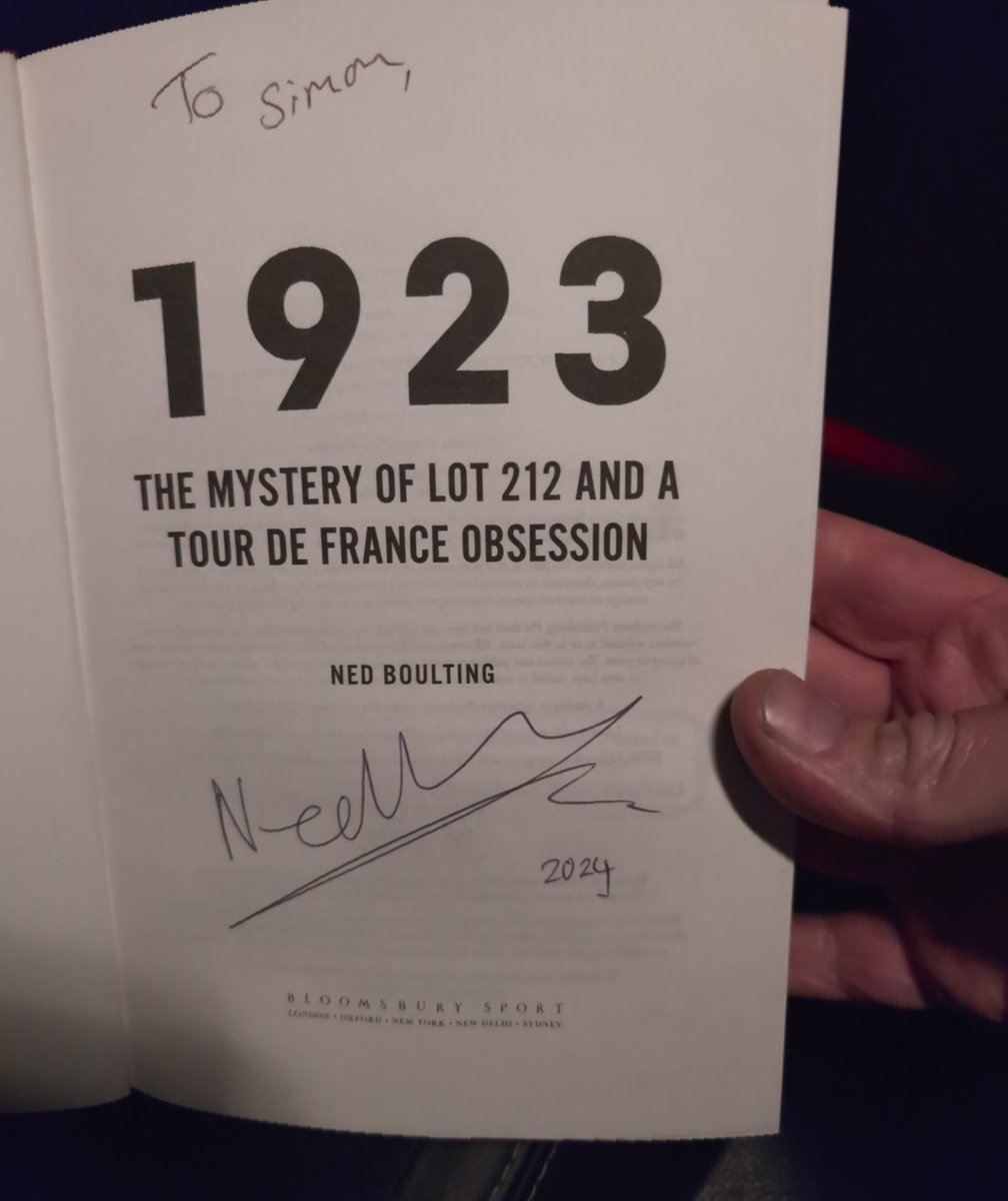Thank you @nedboulting for a wonderful entertaining and engaging evening. First time seeing you live after all the commentaries and the ace podcast <a href="/neverstraysfar/">Never Strays Far</a>. Loved it 🚲🎙️