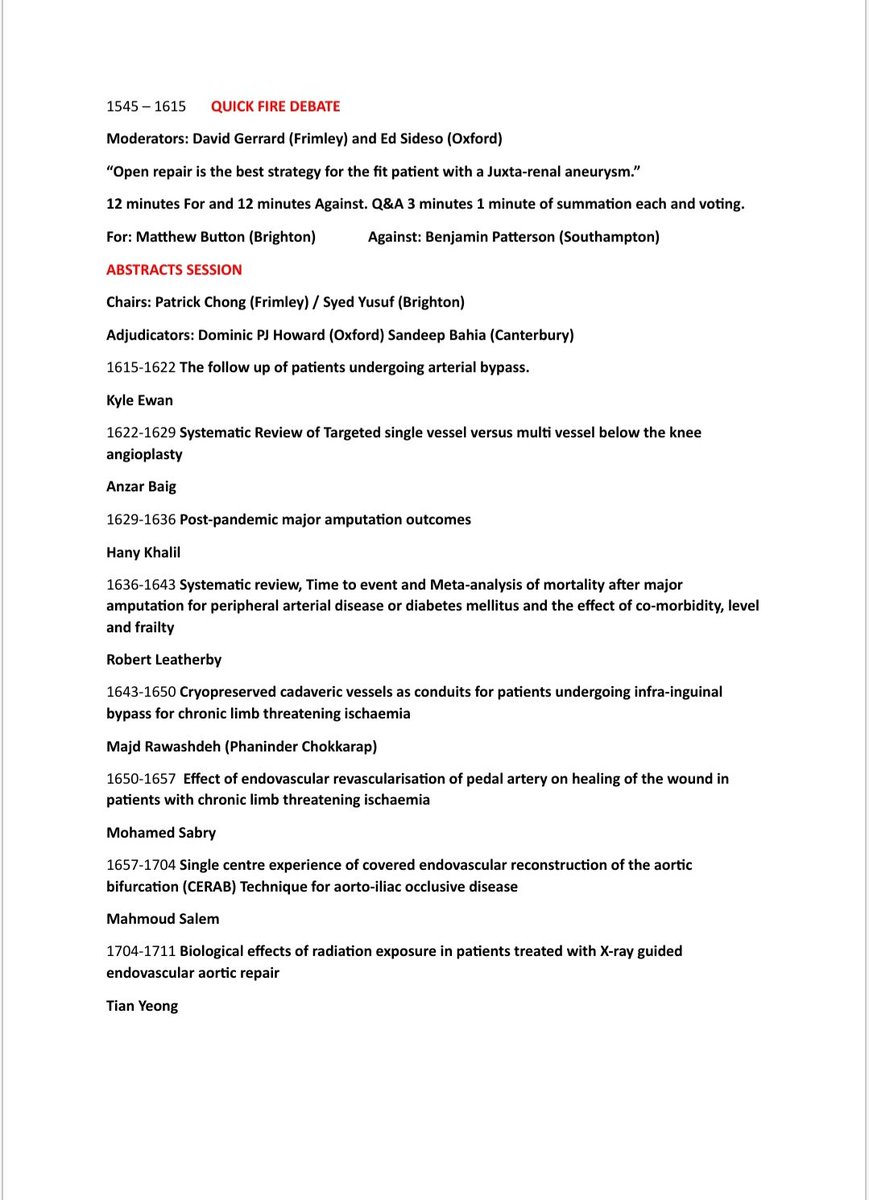 Patrick Chong (@vascularsurgeon) on Twitter photo Final Programme for <a href="/NIHRresearch/">National Institute for Health and Care Research</a> Joint South-East RRDN #VascularSurgery Research Day Register for free
<a href="/VSGBI/">Vascular Society</a> <a href="/BSETnews/">BSET</a> <a href="/RouleauxClub/">Rouleaux Club</a> <a href="/ASiTofficial/">ASiT</a> <a href="/vascularnurses/">SVN (Society of Vascular Nurses)</a> <a href="/FrimleyHealth/">Frimley Health NHS Foundation Trust đź’™</a>
<a href="/AbbottNews/">Abbott</a> <a href="/ArtivionInc/">Artivion</a>
<a href="/CookMedical/">Cook Medical</a> <a href="/Medtronic/">Medtronic</a>
<a href="/ShockwaveIVL/">Shockwave Medical</a> <a href="/TerumoAortic/">Terumo Aortic</a>
eventbrite.co.uk/e/nihr-joint-s… Final Programme for <a href="/NIHRresearch/">National Institute for Health and Care Research</a> Joint South-East RRDN #VascularSurgery Research Day Register for free
<a href="/VSGBI/">Vascular Society</a> <a href="/BSETnews/">BSET</a> <a href="/RouleauxClub/">Rouleaux Club</a> <a href="/ASiTofficial/">ASiT</a> <a href="/vascularnurses/">SVN (Society of Vascular Nurses)</a> <a href="/FrimleyHealth/">Frimley Health NHS Foundation Trust đź’™</a>
<a href="/AbbottNews/">Abbott</a> <a href="/ArtivionInc/">Artivion</a>
<a href="/CookMedical/">Cook Medical</a> <a href="/Medtronic/">Medtronic</a>
<a href="/ShockwaveIVL/">Shockwave Medical</a> <a href="/TerumoAortic/">Terumo Aortic</a>
eventbrite.co.uk/e/nihr-joint-s…