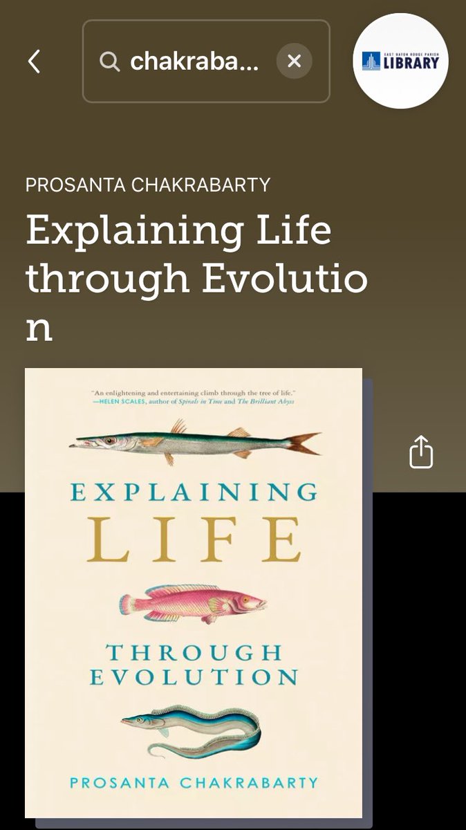 Prosanta Chakrabarty (@preaux_fish) on Twitter photo Pretty cool that my #evolution book is now available through the library app Libby! I love our local public libraries. #ExplaingLifeThroughEvolution
<a href="/mitpress/">The MIT Press @mitpress.bsky.social</a> Pretty cool that my #evolution book is now available through the library app Libby! I love our local public libraries. #ExplaingLifeThroughEvolution
<a href="/mitpress/">The MIT Press @mitpress.bsky.social</a>