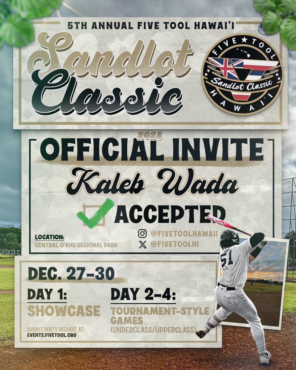 Excited to run it back!! 🤙🏻 <a href="/FiveToolHI/">Five Tool Hawaii</a> <a href="/FiveTool/">Five Tool Baseball</a>
