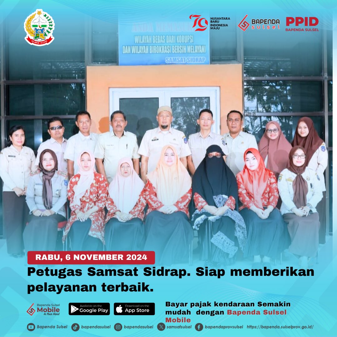 Petugas Samsat Sidrap. Siap memberikan pelayanan terbaik.