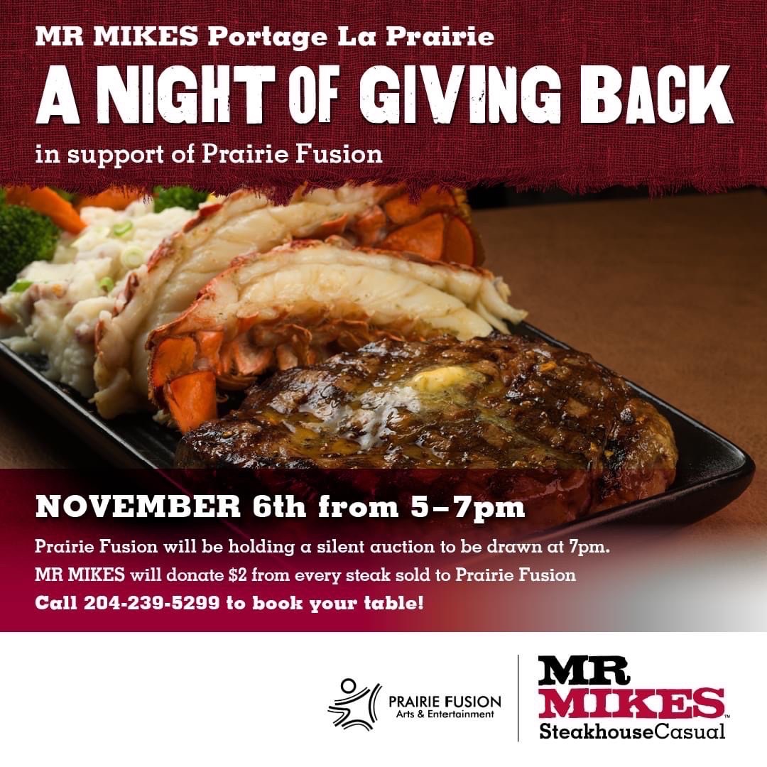 Wednesday night!!!!
We’re so excited!!!!
Come out and support Prairie Fusion  while enjoying a great meal!!