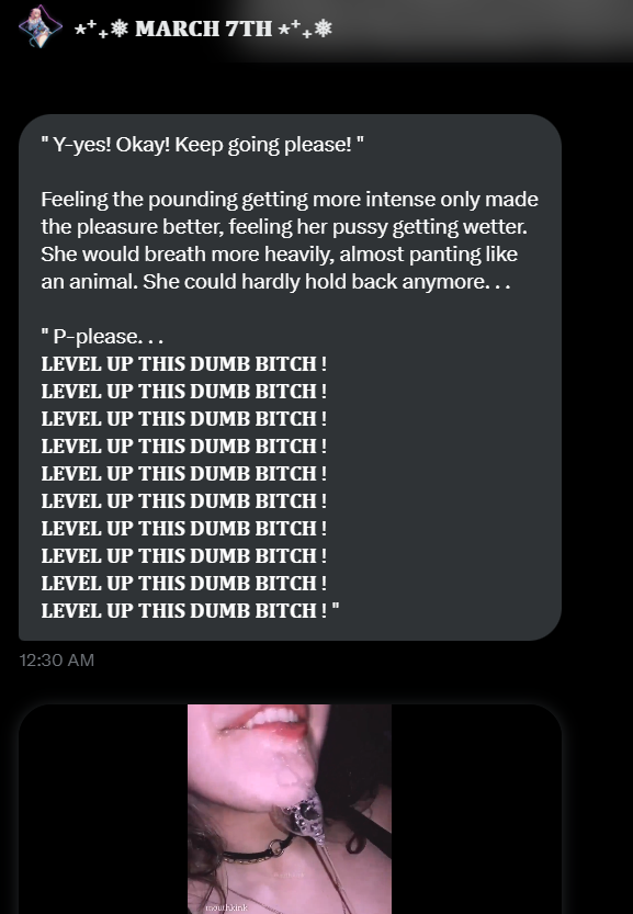 G3EKSTUD's tweet photo. ᅠᅠ
@WH0RE_7TH has just discovered and embraced the 𝐏𝐋𝐄𝐀𝐒𝐔𝐑𝐄 of what it means to be #𝐋𝐄𝐕𝐄𝐋𝐄𝐃 𝐔𝐏. 🥰💦

Without a doubt 𝐀𝐒𝐔𝐁𝐔𝐋𝐋 will treat all those holes well until turning her into a high-level 𝐀𝐑𝐂𝐇𝐒𝐋𝐔𝐓 𝐏𝐈𝐍𝐊𝐇𝐎𝐄. 🔞😂
ㅤㅤㅤ https://t.co/5q9uCfpHu5