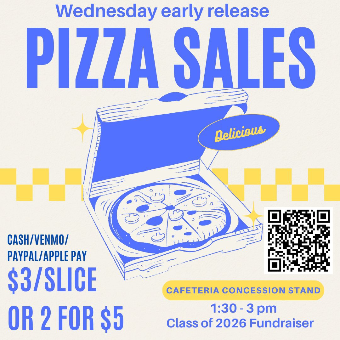 Don’t forget to get your pizza tomorrow after school.