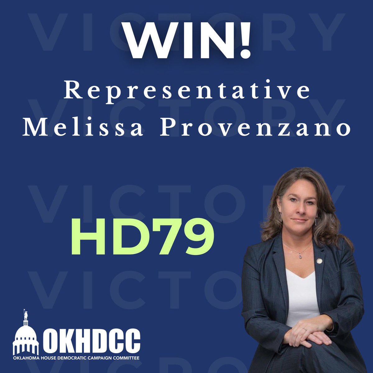 Congrats to our Asst. Dem. Leader @proven4oklahoma on her re-election! Rep. Provenzano will continue to be a strong leader for Tulsa and a fierce protector of our public schools against Ryan Walters. We are so proud of you!