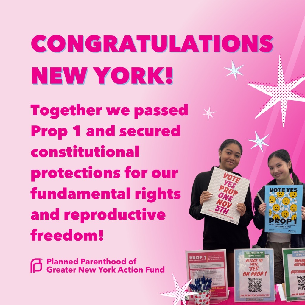 PPGNYact's tweet photo. HISTORY HAS BEEN MADE, NY! WE DID IT! We passed Prop 1!! https://t.co/Z2w0YKUYyv
