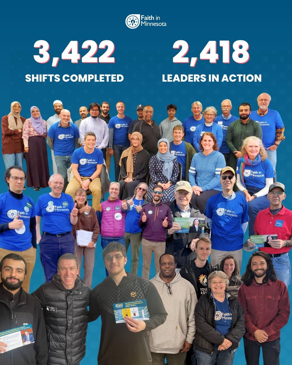 Across all of our programs, 2,418 volunteer leaders took action, completing 3,422 shifts talking to voters. 😲

✨ We left it all on the field to be lighthouses in our communities and elect people-centered leaders to move us all forward. This is how #WeMakeOurFuture! (2/2)