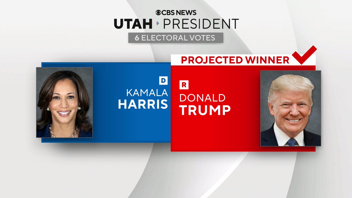 CBS News projects former President Donald Trump wins Utah.