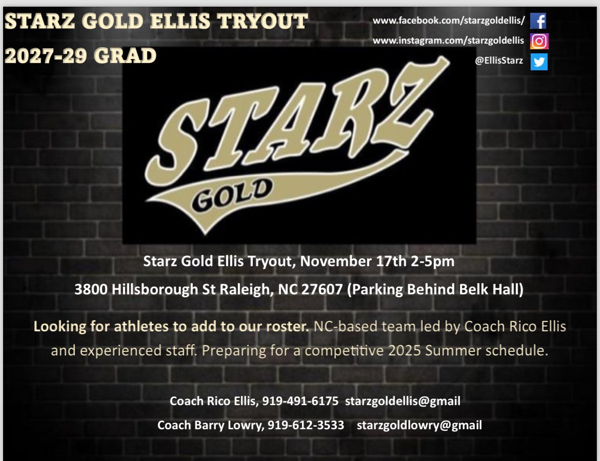 EllisStarz's tweet photo. Looking for athletes to add to our competitive roster. https://t.co/BHBeGvCCmr