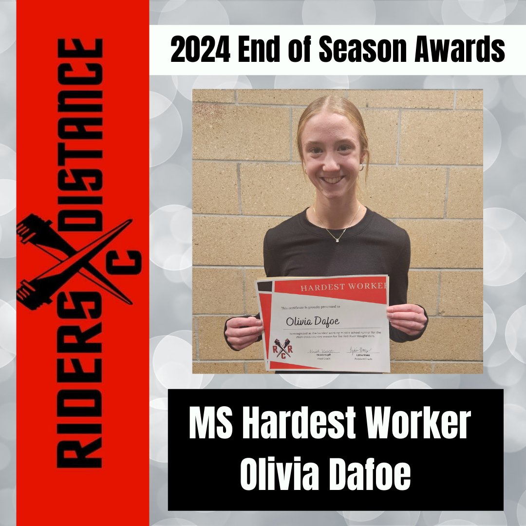 End of Season Banquet 2024. November 5th, 2024. <a href="/RRHSactivities/">Red River High School Activities</a>

🏆 AWARDS 🏆
⚫️ Hardest Worker- (HS) Jocelynne Hoefs, (MS) Olivia Dafoe.