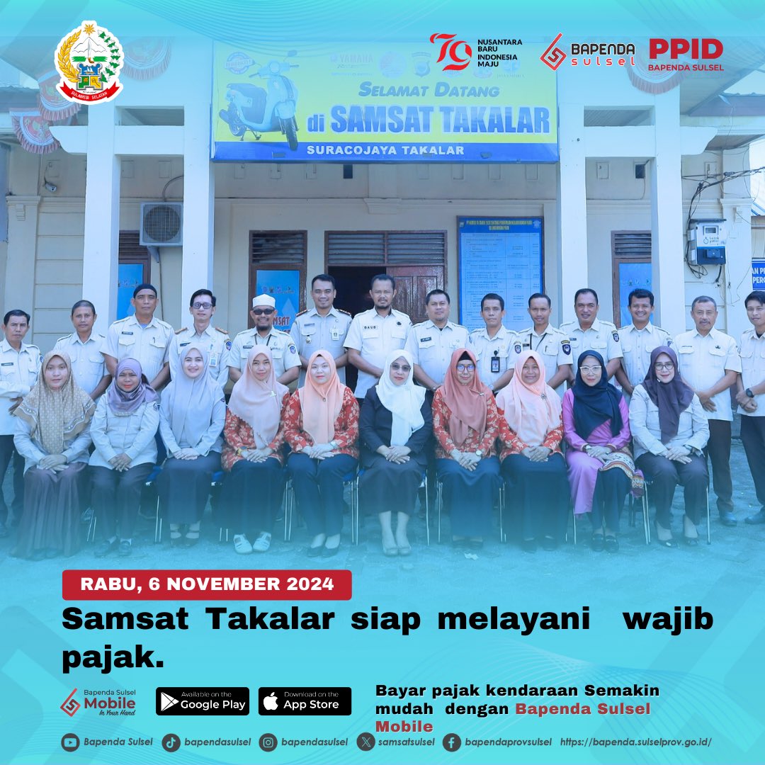 Samsat Takalar siap melayani  wajib pajak.