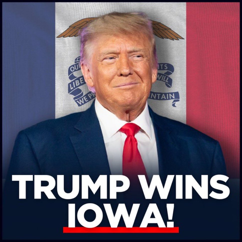 IOWA = Trump Country! 🇺🇸

Congratulations <a href="/realDonaldTrump/">Donald J. Trump</a> on proving the Des Moines Register wrong!

Big win for freedom in Iowa!
