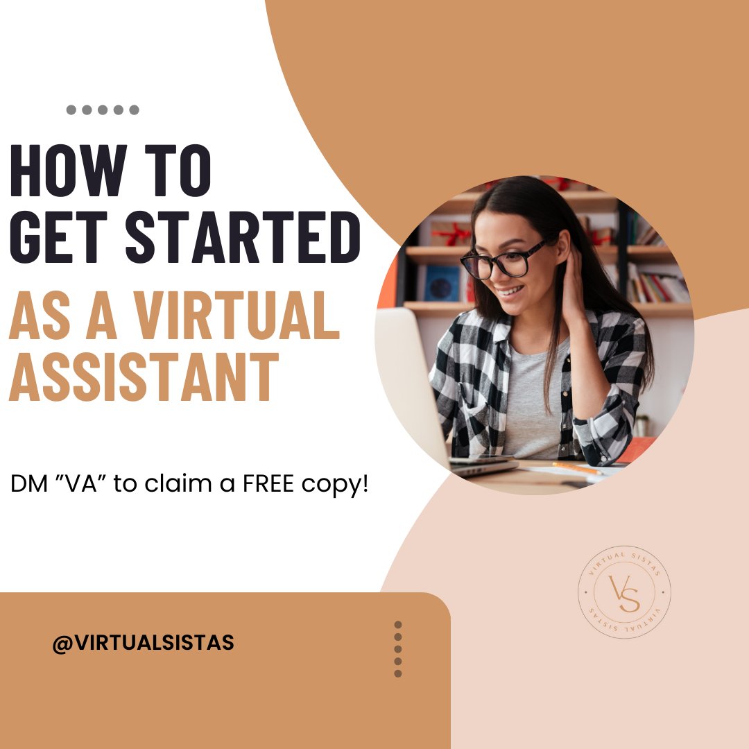 virtualsistas's tweet photo. How to get started as a Virtual Assistant
.
This 5 step guide will lay the foundation of your VA career and you can start landing clients TODAY!
.
Comment “VA” to claim your FREE copy!
.
#Virtualsistas #OnlineProductivity #RemoteHelp #OutsourceWork #VAExpert #SmartWorkAssistant https://t.co/r3laW071Jk