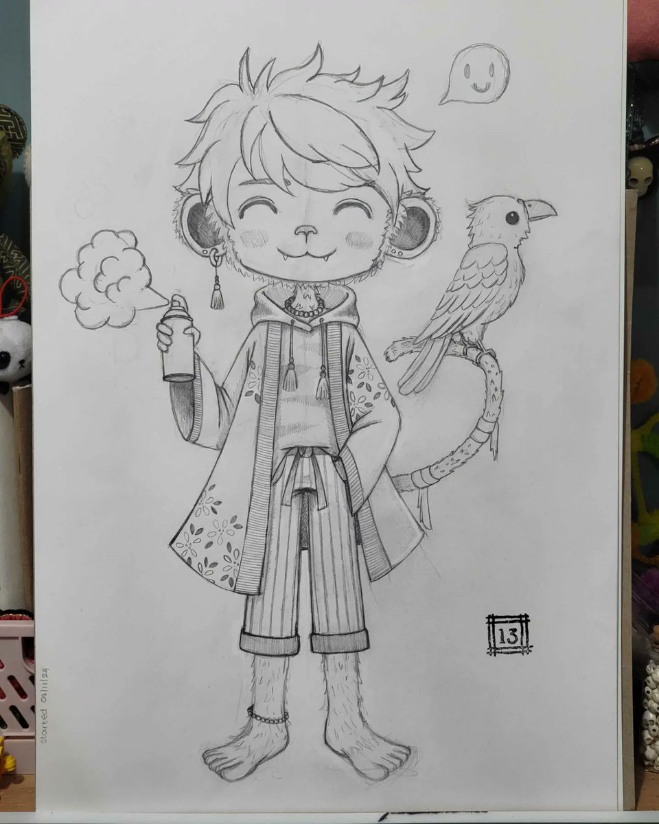 So the drawing challenge prompt was 'monkey, raven, spraypaint' ...I was so happy that monkey came up in the prompt ^__^ ... there will probably be more monkey illustrations ^__^
.
.
#windsornewton #copicmultiliner #fabercastell #molotowmarkers #illustrations #pencilillustration