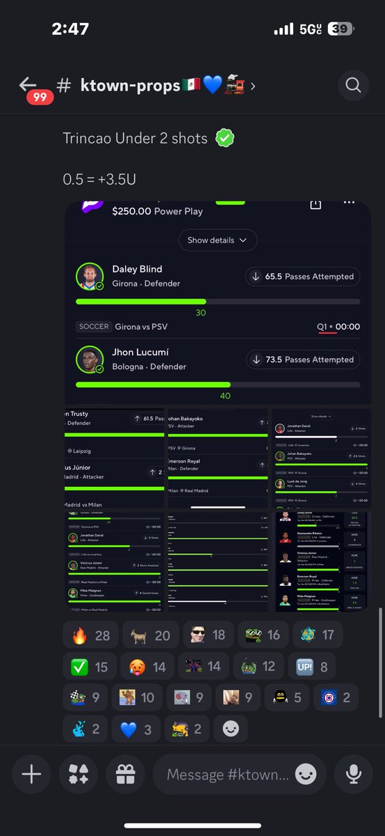 KtownProps's tweet photo. Fantastic UCL Tuesday. 🇪🇸 🏴󠁧󠁢󠁥󠁮󠁧󠁿 🇮🇹 🇫🇷 🇳🇱 

Members in the free discord cashed today!

https://t.co/dwXLE1KjWq

#ChampionsLeague #UCL #Barcelona #RealMadrid #ACMilan #prizepicks #soccerprizepicks #gamble #underdog #fliff #gambling #laliga #Barcelona #money https://t.co/LNV1v8Uk03