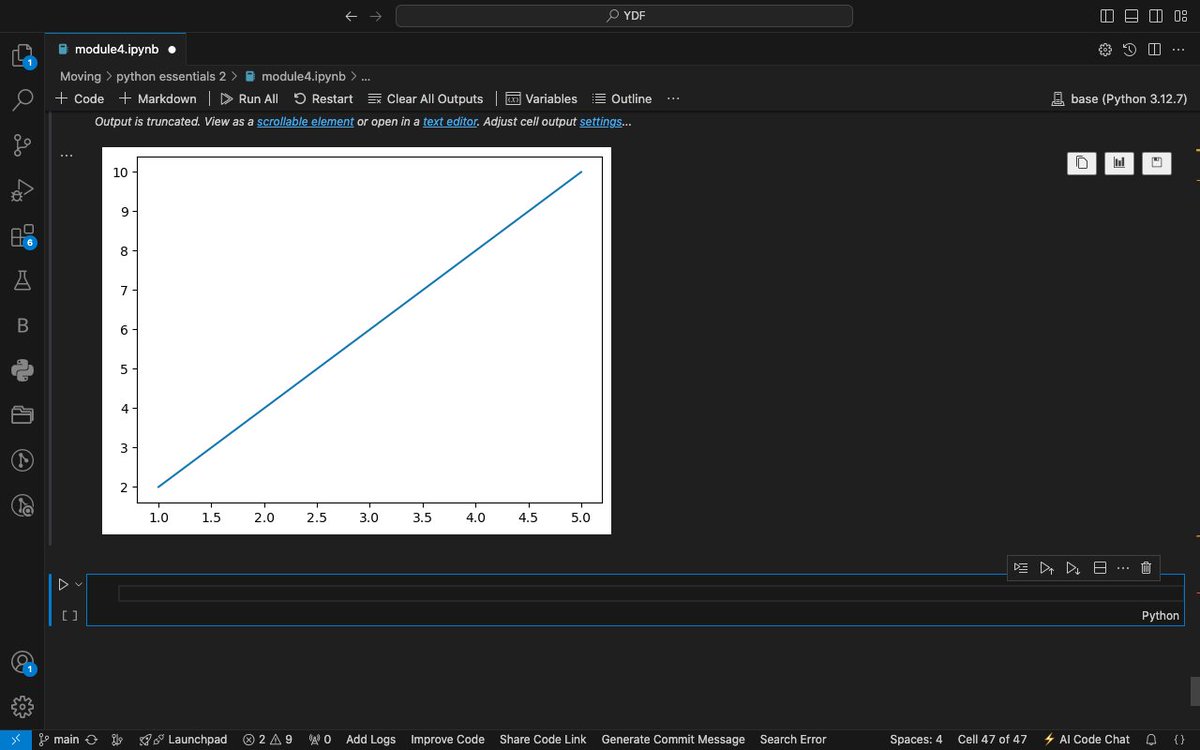 Adam__Lawal's tweet photo. Day 38 of #100DaysOfCode 🚀
Dove into data visualization with the Matplotlib library 📊. Learned some cool new methods for reading files, like .line() and .lines() (yes, they do different things!).
#DataScience #ML https://t.co/Jgjy6X1g9u