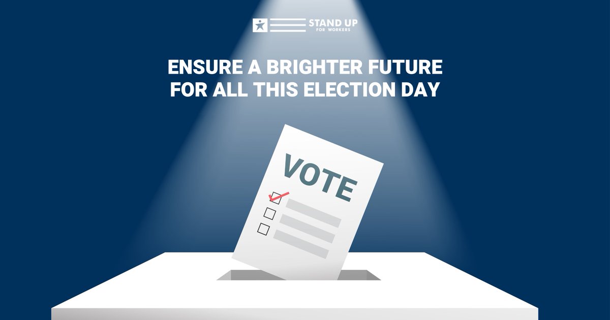 workerspac's tweet image. Make history this Election Day! By voting, you’re upholding the rights generations before us fought so hard for. Stand Up For Workers PAC is here to support candidates who champion workers’ rights. Together, let's ensure a brighter future for all.