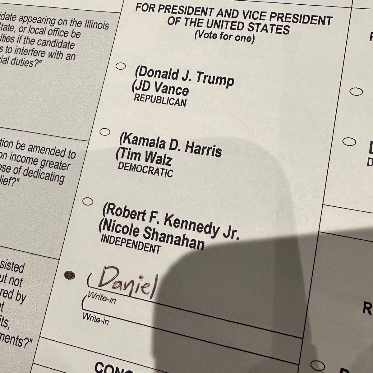 I decided to vote for my friend Daniel