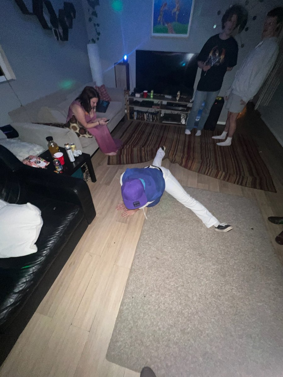 me wasted and dressed as justin bieber attempting the splits for the 5th time that night