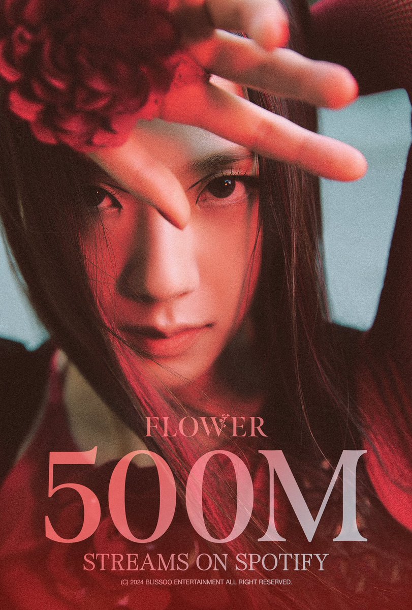 jisooschart's tweet photo. #FLOWER by #JISOO has now surpassed 500M streams on Spotify in 585 days. it's the FASTEST solo song by a Korean female soloist to reach this milestone. https://t.co/U5Fz3CvxqZ