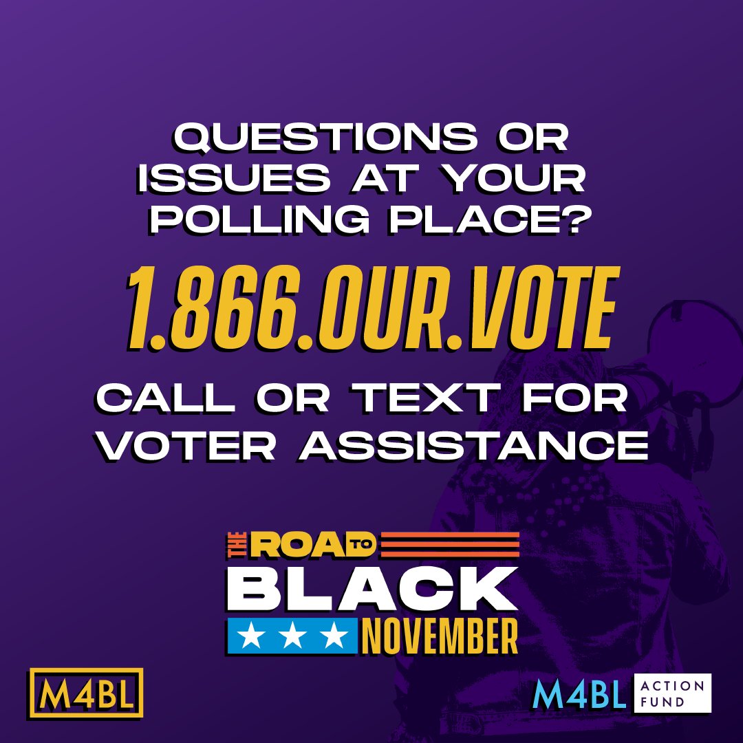 It's election day 🗳️🗳️. Polls close at 8pm EST for Michiganders! Having trouble voting? Call or text 1-866-OUR-VOTE for assistance.