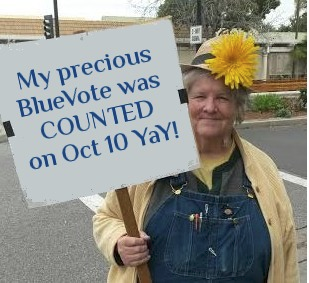 time4kind's tweet photo. @MaryLTrump My precious #BlueVote was counted on Oct 10.
. Relief ⭑ Thrill ⭑ Levitation https://t.co/VicEwyzTsz