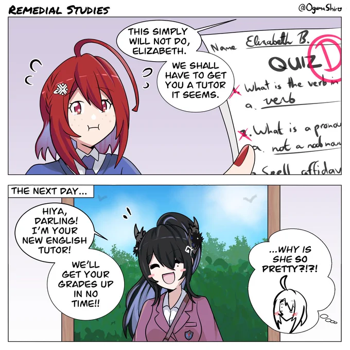 I saw musings about rissa teaching erb the english and had a few ideas I wanted to doodle...only had time to quickly scribble this today but might sketch other thoughts if I ever get the time #BloodflameArt #RavenCrafts 