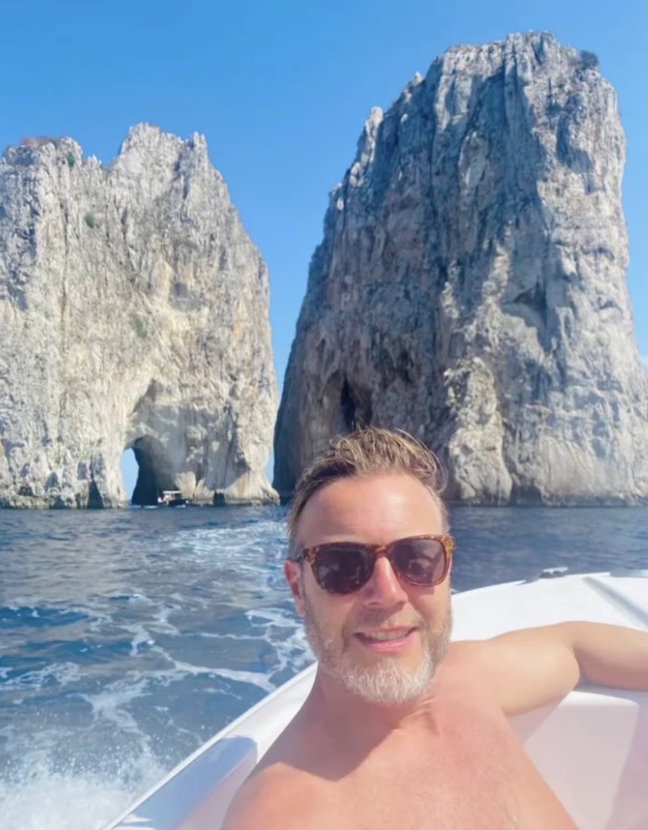 Lovely to see Gary Barlow so proud of his son's sandcastles on their family holidays.