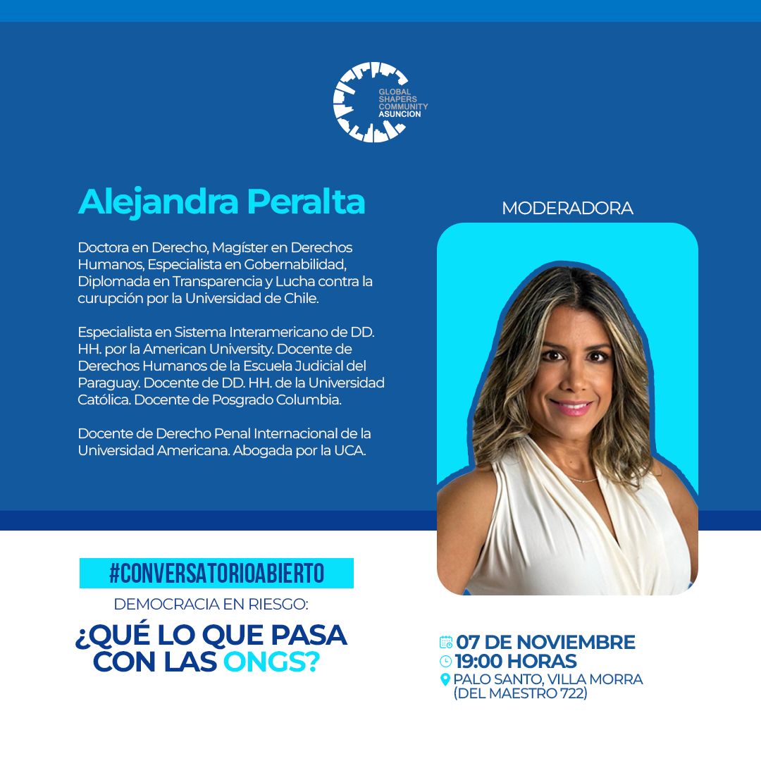 📢 Conversatorio abierto | Te presentamos a nuestra moderadora de la noche 🗣🎤

Conoce más sobre Alejandra Peralta ➡️➡️

🗓 7 de octubre a las 19:00 horas.
📍Palo Santo Villa Morra (del maestro 722)

Regístrate aquí para participar 👇🏻👇🏻

🔗 bit.ly/ConservatorioA…