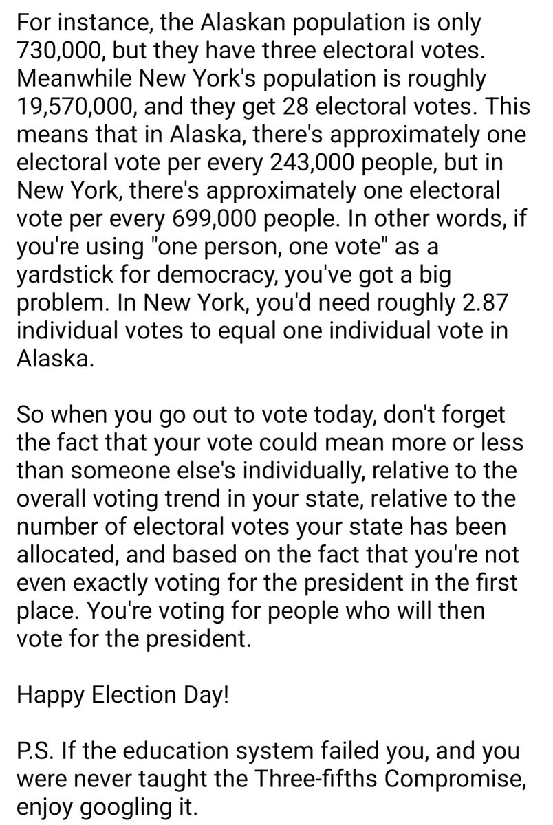 aaronhowland's tweet photo. One person, one vote? Not exactly. #Election2024 #ElectionDay https://t.co/imQA77MZsS