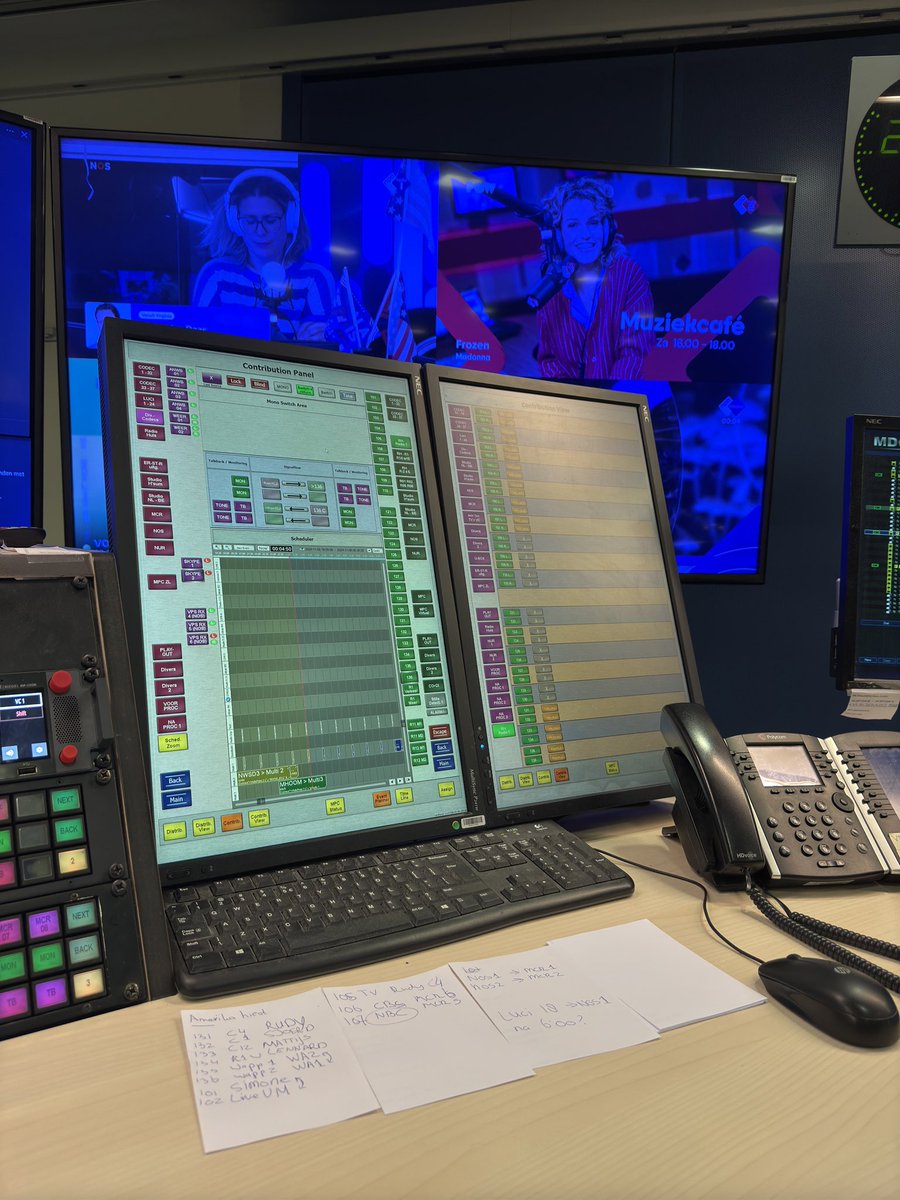 Een drukkere nachtdienst dan we gewend zijn vanuit het NPO Verbindingscentrum. Er schijnen aan de andere kant van de plas verkiezingen te zijn😀