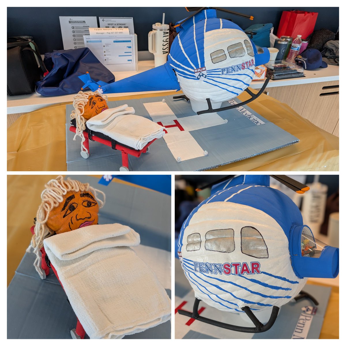 visishs's tweet image. It&apos;s a little past Halloween but totally missed sharing this incredible 🎃 art by our @PennMedicine @PennNSG OR team. 

#PennSTAR #Pavilion #PennStrokeTeam