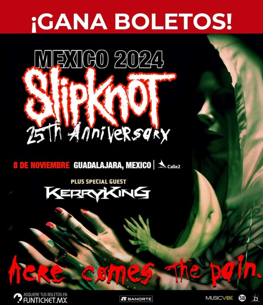 GANA BOLETOS para el concierto de <a href="/slipknot/">Slipknot</a> este 8 de noviembre en Calle 2
- Seguirnos en X.
- Comparte y da like a esta publicación.
- Comenta tu nombre y canción favorita de la banda, adjuntando una captura de pantalla qué demuestre que nos sigues en YouTube en Lúdika TV.