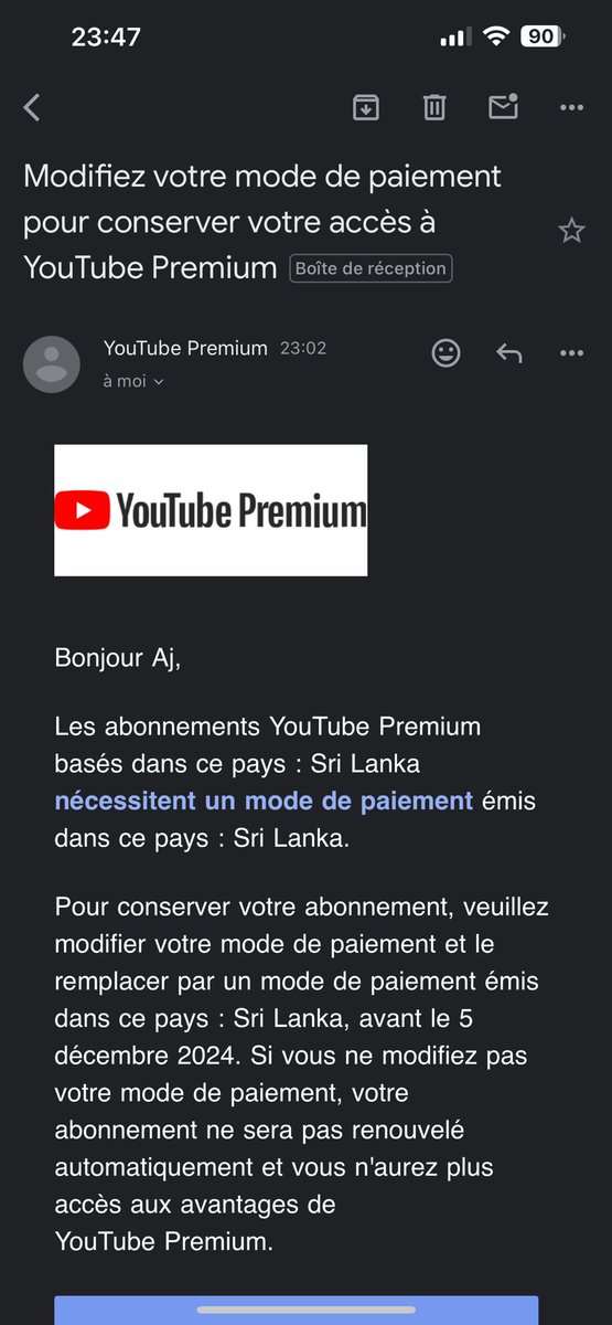 ABIELOOO's tweet photo. C’est donc la fin de YouTube premium🥲 https://t.co/bfqYyyRn4O