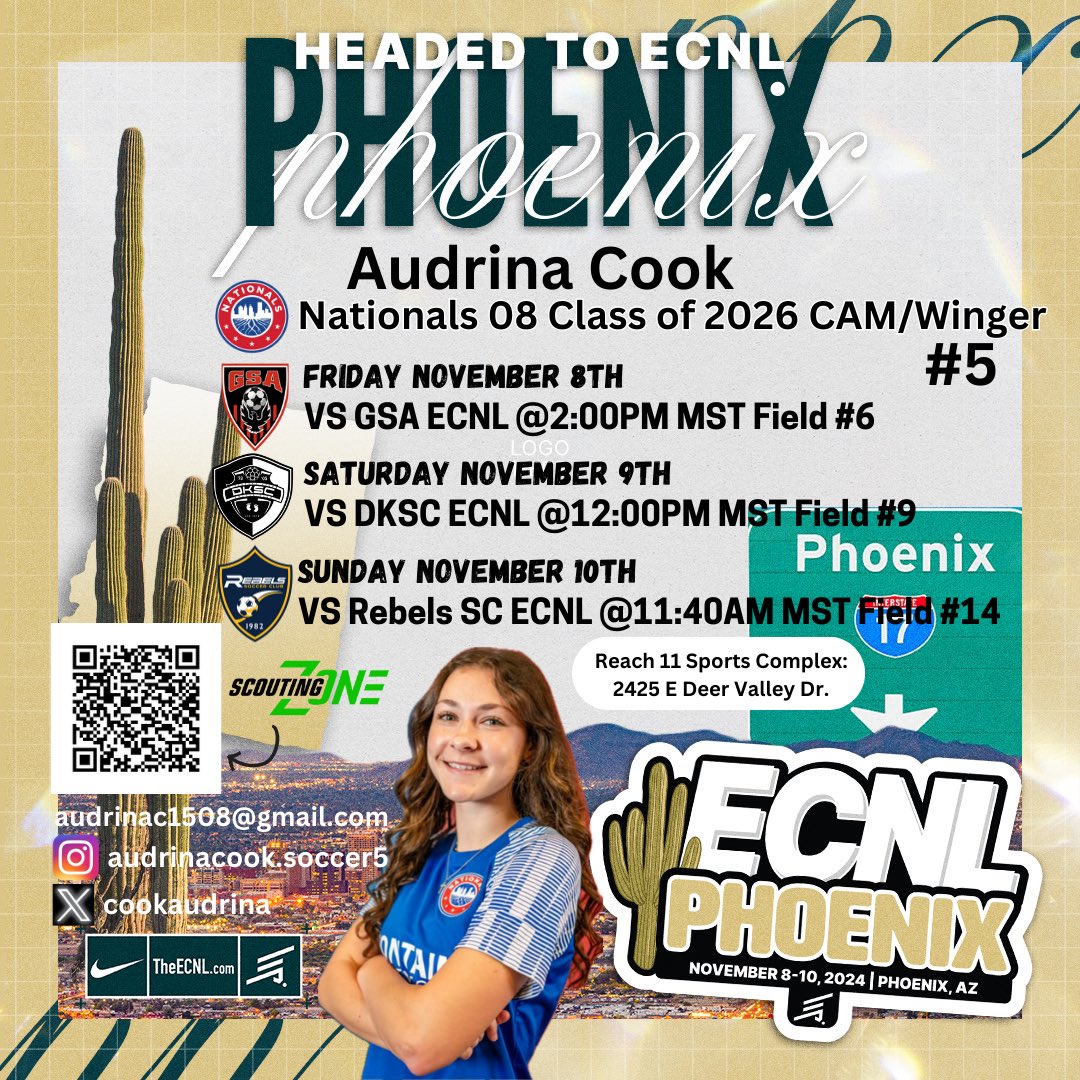 Come watch me and my team play in Phoenix, Arizona this weekend in our first ECNL showcase!