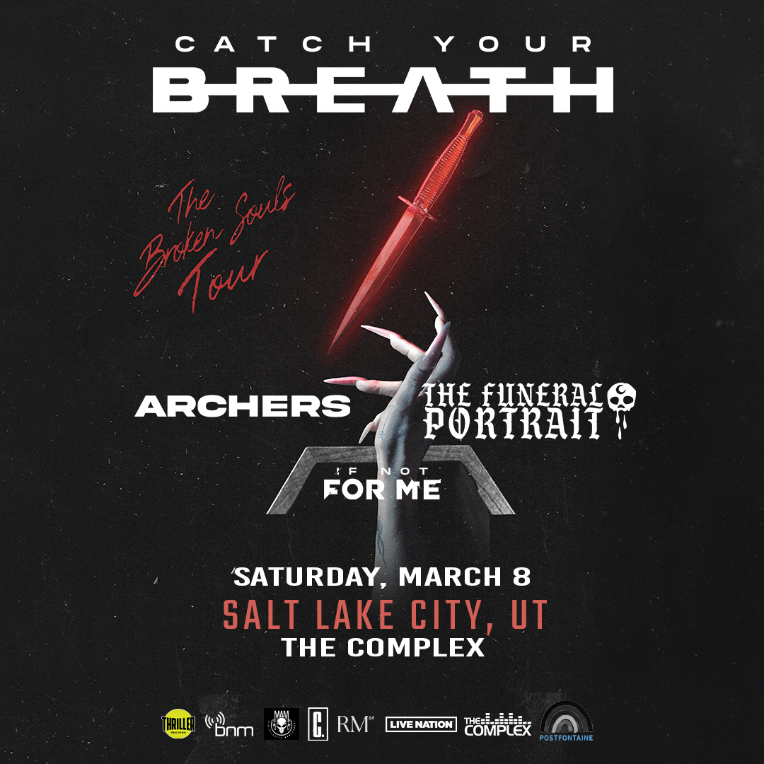 PostfontaineSLC's tweet photo. 📣 JUST IN: Catch Your Breath (@CYB_TX) hits @complexslc on Sat. Mar 8 with Archers + The Funeral Portrait + If Not For Me. Don't miss out on presale tickets for this sick lineup!

🎟️ Presale: 11.7 | 10am | pw: 801CATCH
🎟️ On Sale: 11.8 | 10am

https://t.co/rxKkOs4UgV