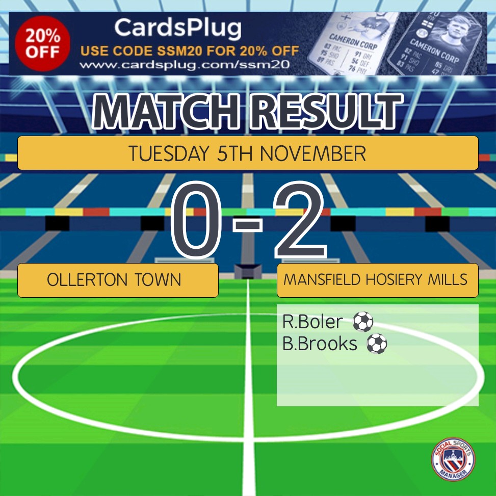 Good result tonight for Mills against <a href="/OllertonTownCFC/">Ollerton Town FC</a> in the Floodlit Cup.

MOM for Mills was <a href="/jakejohnson141/">JJ</a>

Also - massive shout to 16 year old Ryan Kinsey today who made his debut in nets and got his first clean sheet.

💙💙💙