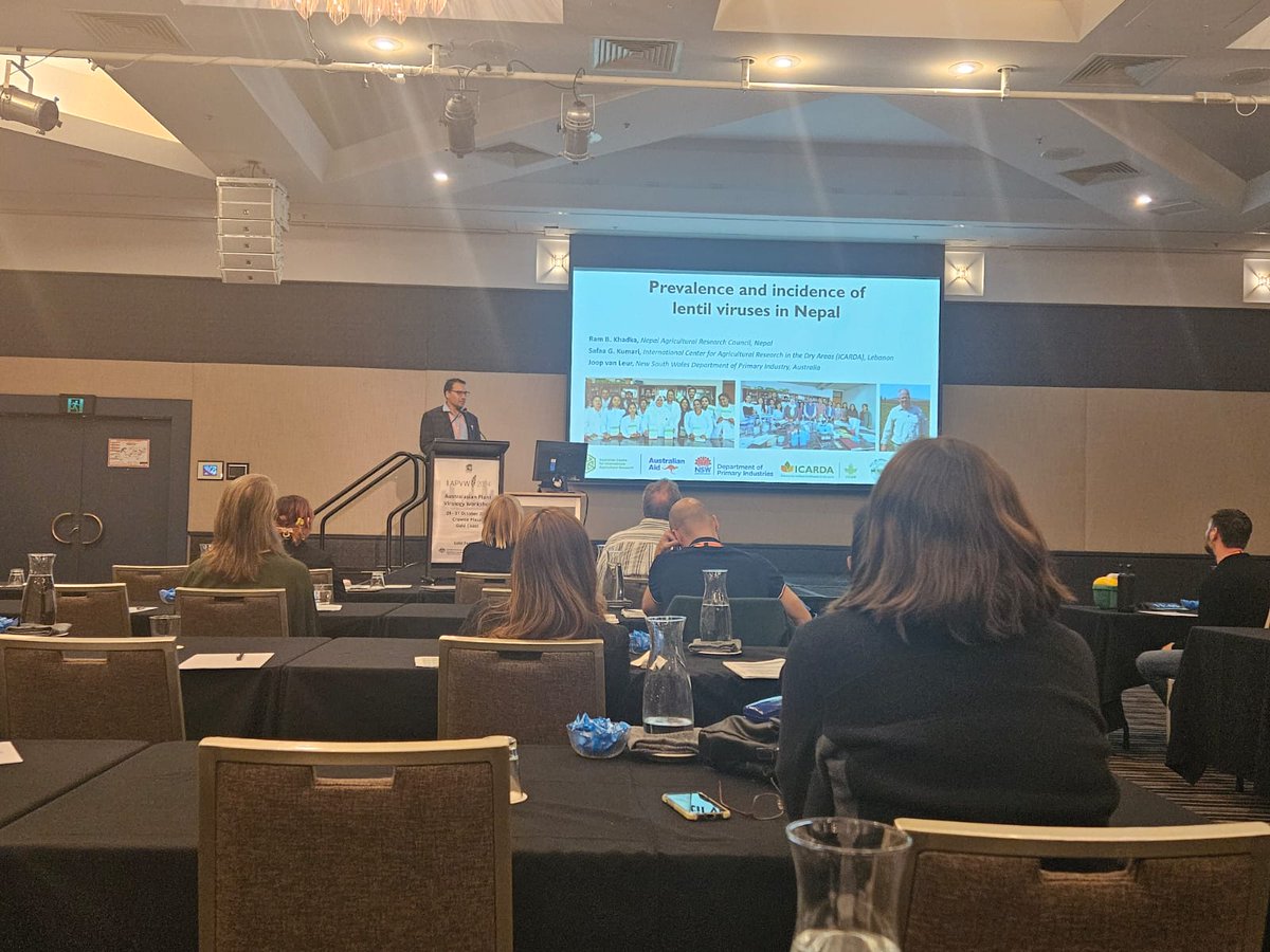 khadka_22's tweet photo. Excited to attend the Australasian Plant Virology Workshop 2024! Presenting my paper on the lentil virus survey, sharing insights into plant health on 🌍. Honored to connect with inspiring scientists and explore advancements in plant virology!  @ACIARAustralia @Plant_Pathogens https://t.co/xYRWm1pYqE